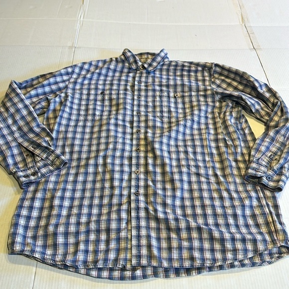 LL Bean XL Tall button down plaid long sleeve shirt 2 front pockets 100% cotton - Picture 1 of 11